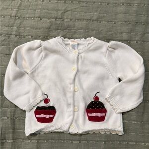 Gymboree White Button-Up Cardigan